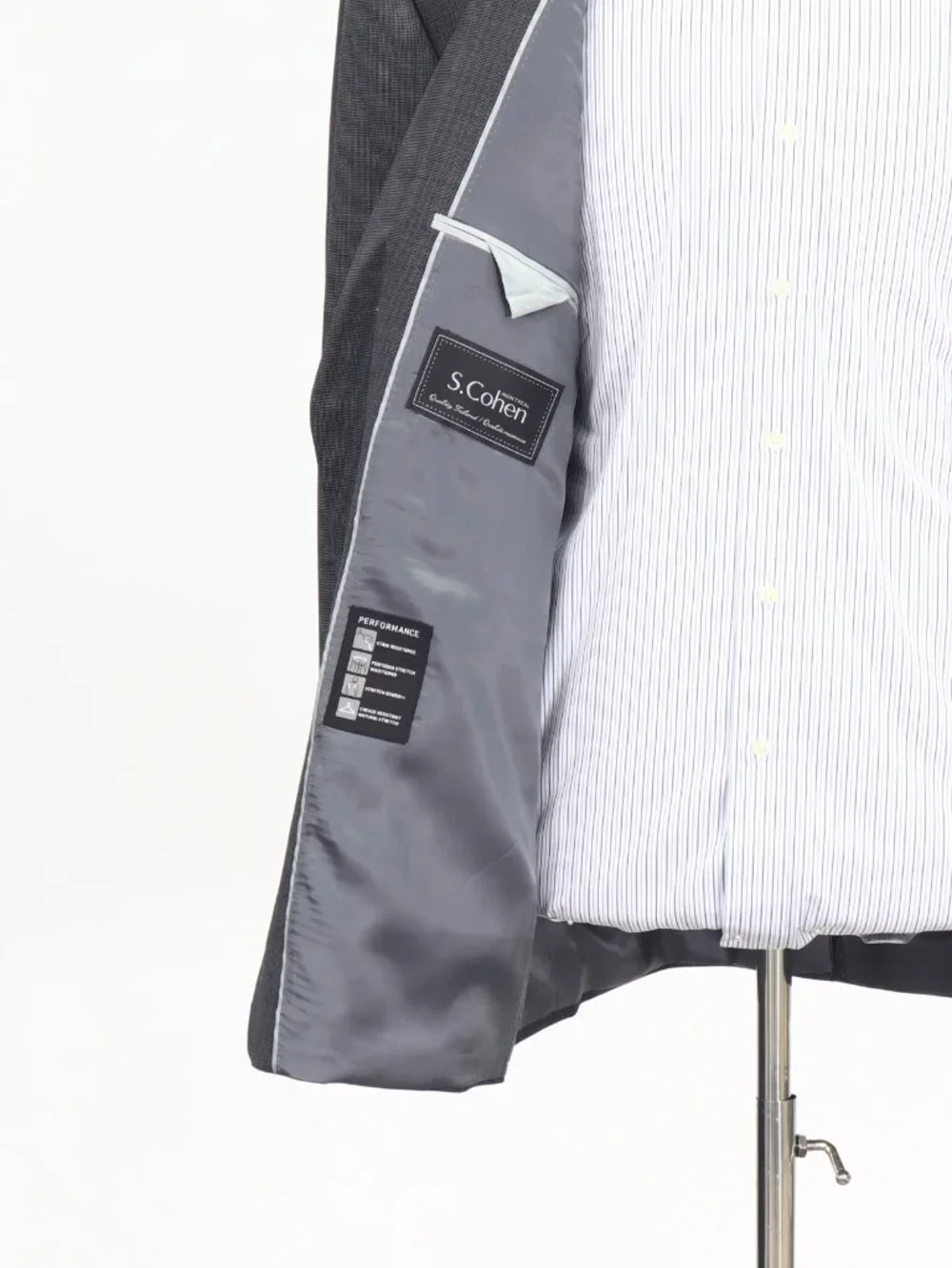 S. Cohen 48S Gray Blazer Sport Coat Jacket 2-Button Houndstooth W864